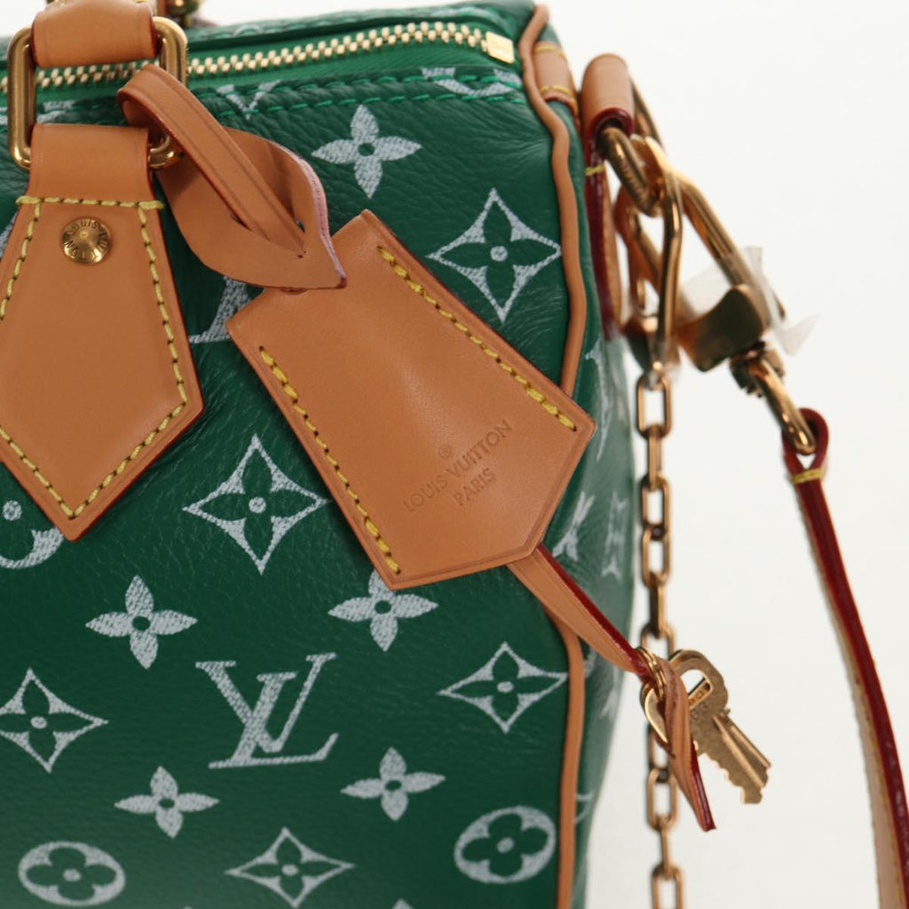LOUIS VUITTON Monogram Speedy P9 Bandouliere 25 Bag Green M24423 LV Auth 139047SM