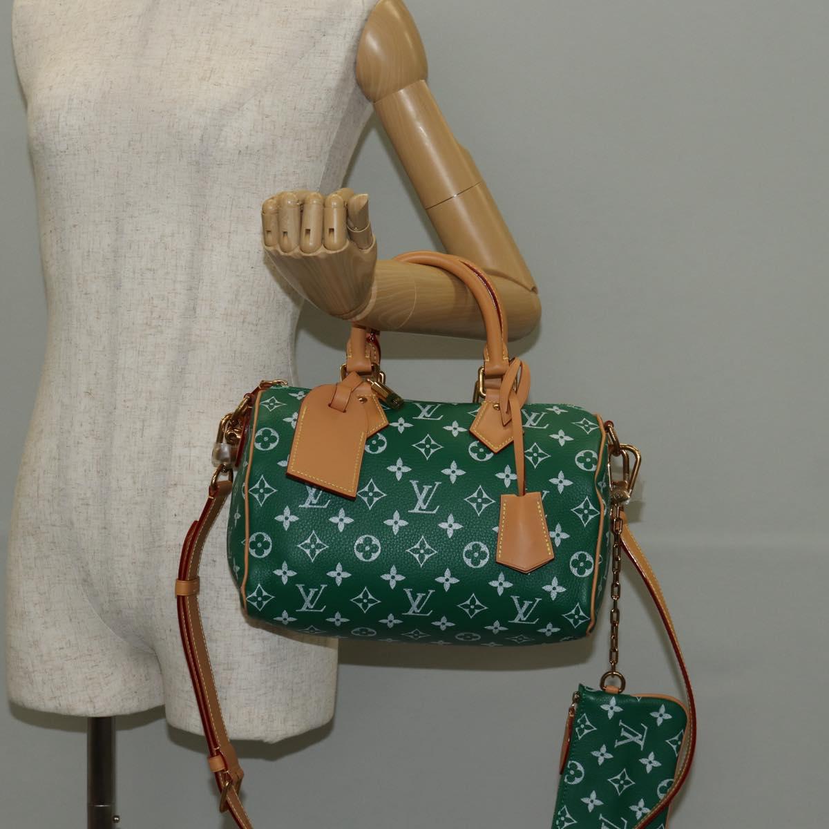 LOUIS VUITTON Monogram Speedy P9 Bandouliere 25 Bag Green M24423 LV Auth 139047SM