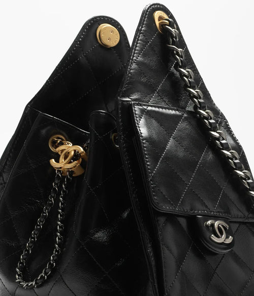 Chanel Mini 25 Quilted Leather Handle Shoulder Bag with Chain Strap (20 x 22 x 12.5) cm