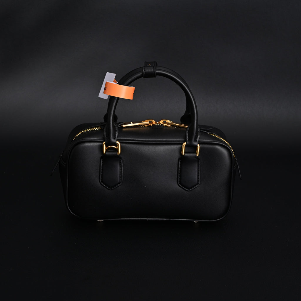 Miu Miu Leather Top Handle Satchel – Classic Black