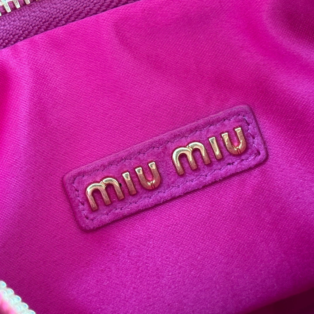 MIUMIU SUEDE HANDBAG 23 DEEP FUCHSIA